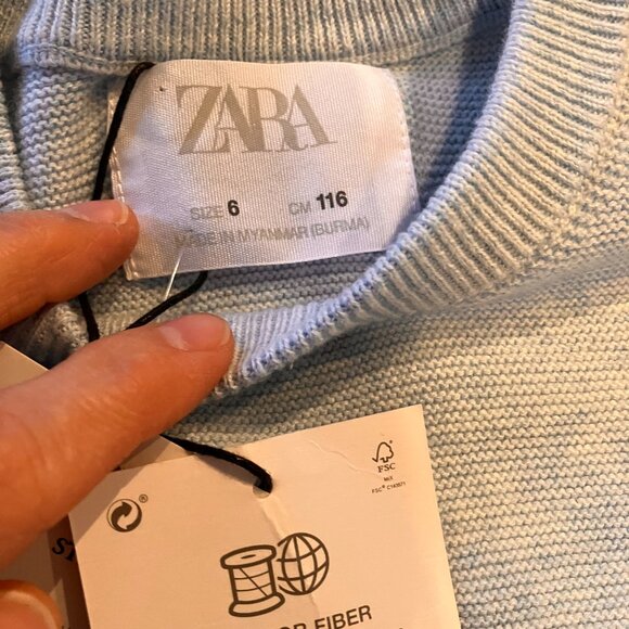 BNWT *** Zara Kids long sleeve shirt size 6 (116 cm) - Picture 2 of 3